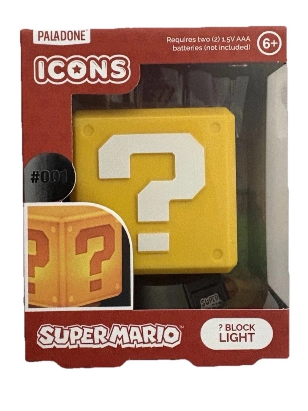 Super Mario Bros Question Block Light 3D Night Light Lamp Toy Paladone 001